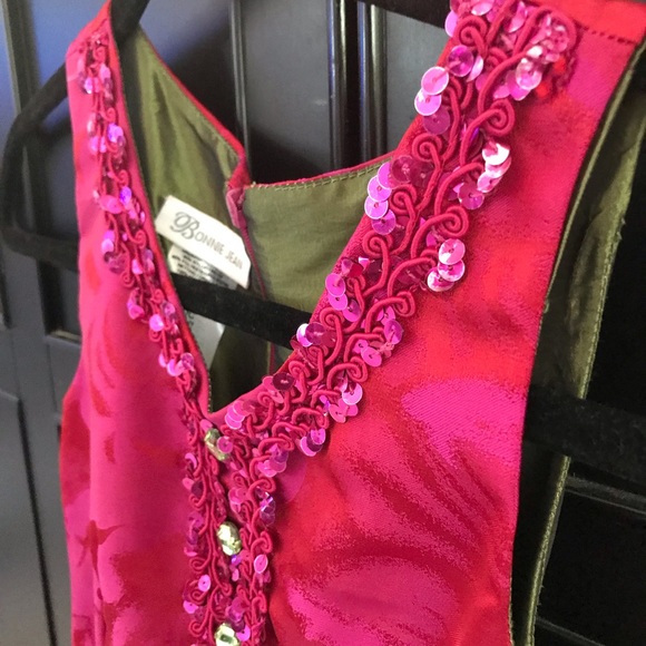 Bonnie Jean Jacquard Embellished Neck Hi-Lo Dress - Picture 3 of 7